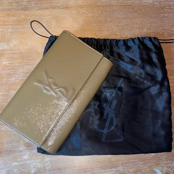 YSL Tan Leather Clutch - Picture 2 of 7